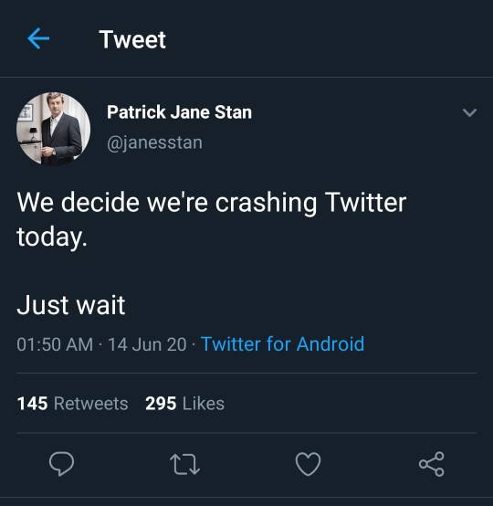 ➩ 1.8 - We decide we're crashing Twitter