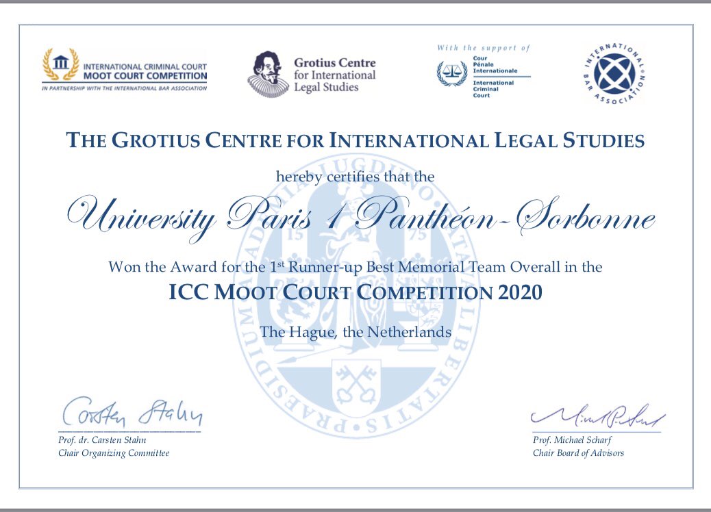 M2DPIA's tweet photo. Les étudiants du Master 2 DPIA sont fiers de vous annoncer leurs victoires à l’édition 2020 de l’ICC Moot Court Competititon 🎉

Notre équipe féminine a remporté la 2ème place du Best Memorial Team Overall ainsi que le prix de la Best Non-Native English Speaking Team ! https://t.co/YJAmKwl54A