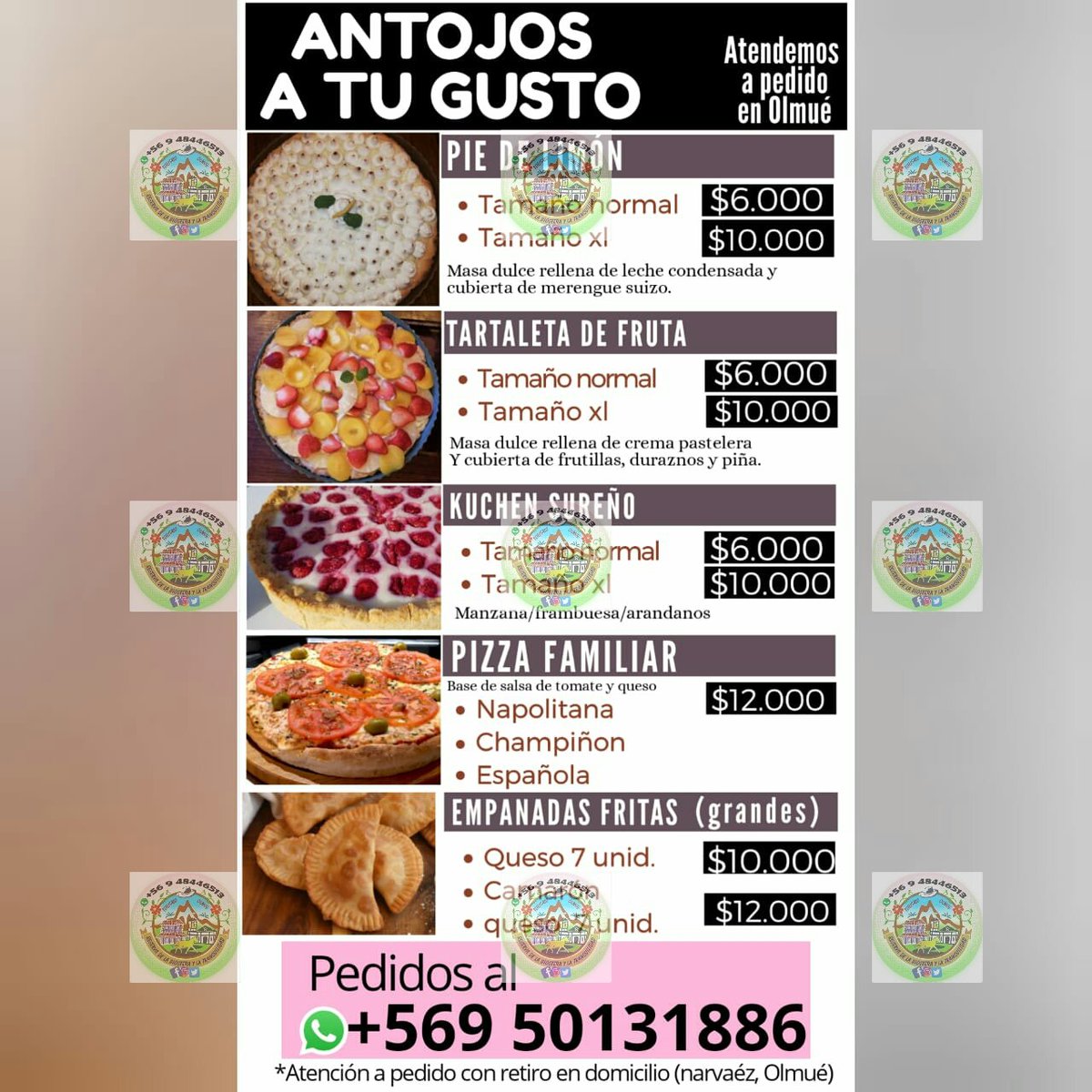 turismoolmue's tweet photo. Antojo de algo dulce O de pizza Pide en Antojo a tu gusto Ubicado en Narváez, Prueba nuestra variedad de Kuchen Sureño o Pie de limón en versión XL o una rica Pizza familiar Pedidos al +56950131886 atención a pedido 🍕🍰 #apoyemoslaspymes y #emprendedores nuestra comuna de #olmue https://t.co/mHJ5k23SHb