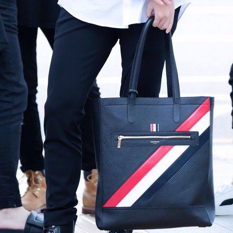his clear bag!! 