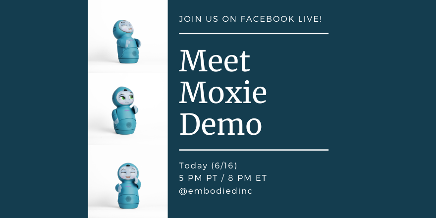 EmbodiedInc's tweet photo. Join us for a LIVE #EmbodiedMoxie Demo and Q&amp;A session today at 5 PM PT / 8 PM ET on Facebook Live! https://t.co/LvU2H3NlOe