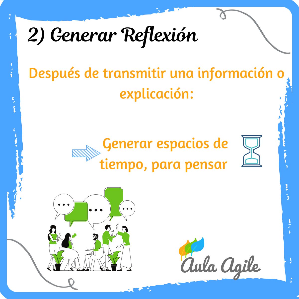 AulaAgile's tweet photo. 2️⃣ Avanzamos con el segundo paso para consolidar el #aprendizaje🤯, Generar la reflexión, después de desarrollar un tema, contenido u explicación, demos el espacio para que el #estudiante reflexione 🧐 en cuanto a lo transmitido, esto permitirá que lo vaya haciendo propio. https://t.co/0C2ocVH8aZ