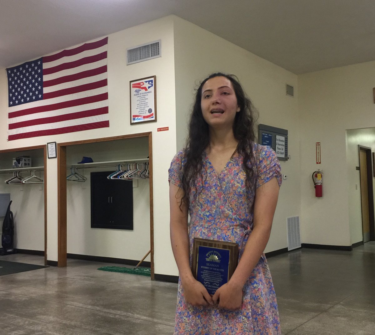 Congrats to our April Optimist Student of the Month, Eva Noble!  Eva was chosen because of her many academic and extra-curricular achievements, school involvement, volunteerism, participation in band (drum major), wind ensemble, KMEA State honor choir, theatre, swimming...