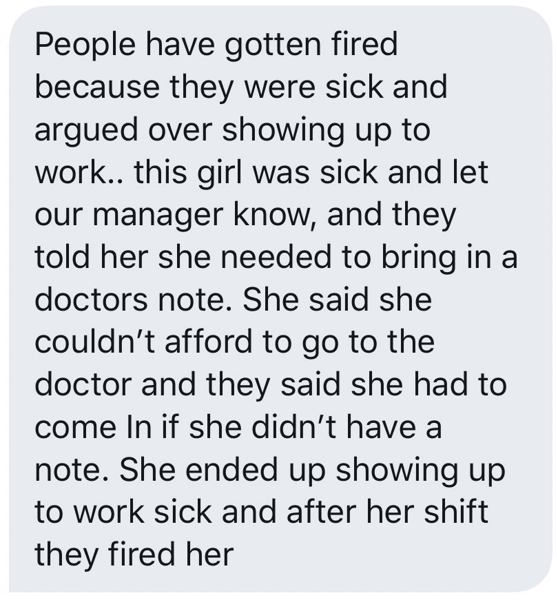 Sexual harassment by Management in the SJ location  AND both include info on gen making people who COULD POSSIBLY HAVE COVID TO STILL COME AND WORK! MADE ONE GIRL COME IN SICK AND THEN FIRED HER AFTER HER SHIFT.  GEN DONT CARE IF YALL GET RONA.