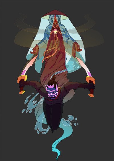 Well

It's cool makeup

Maybe he'll put on his mask, they can both be spirits!