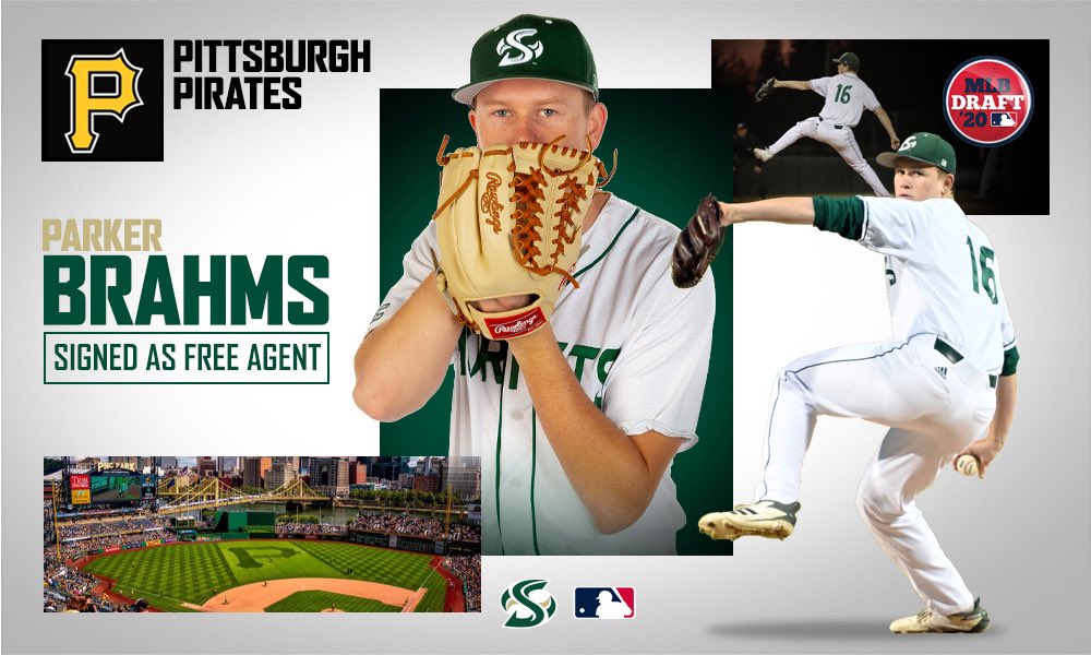 SacStBaseball's tweet photo. Congrats to @PBrahms for signing with the @Pirates as a free agent. 

Good luck Parker!

#LetsGoBucs https://t.co/bwwwRKdra5