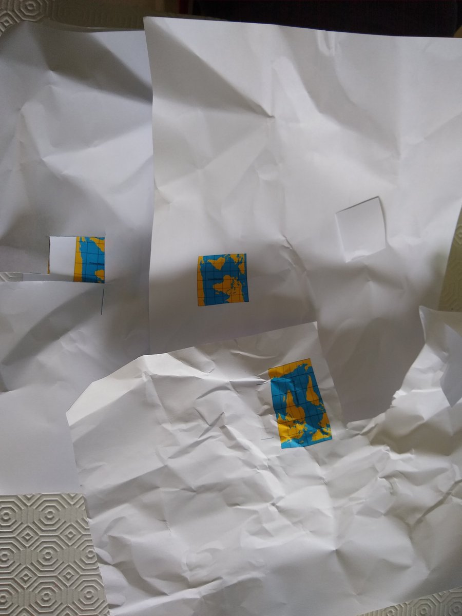 Just lighting the LED's isn't helpful for knowing the location of the ISS, so I made a paper map overlay that fits on the LED matrix. It took a few attempts before it was correct. That's part of the fun though, right?(Excess paper went into recycling )9/n