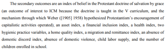 Those outcomes certainly are of interest to ICM because their system relies on the three modules (Values, Health, and Livelihood) supporting each other such that I still doubt that they're really separable