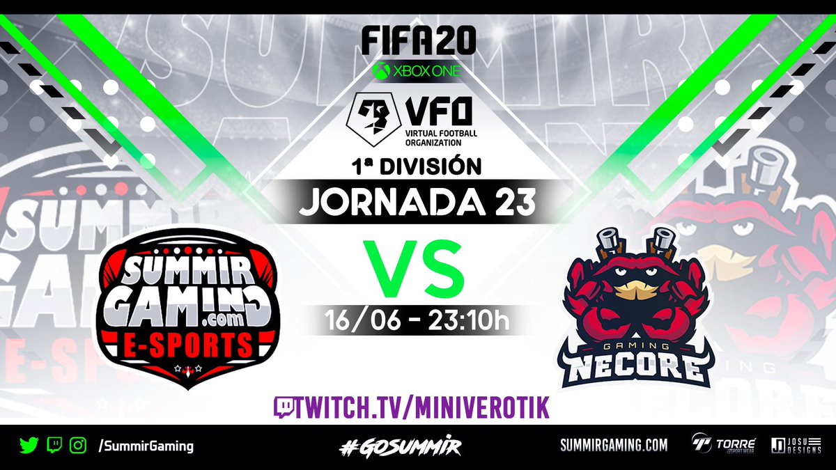 ⚽#FIFA20    | Partido en #Xbox    !

🏆 <a href="/VFOspain_xbox/">VFOspain XBOX</a> 
🏠 23:10
🆚 <a href="/NeCOREgaming/">NeCORE Gaming</a> 

📺 twitch.tv/Miniverotik 

¡¡#GoSummir🦁!!