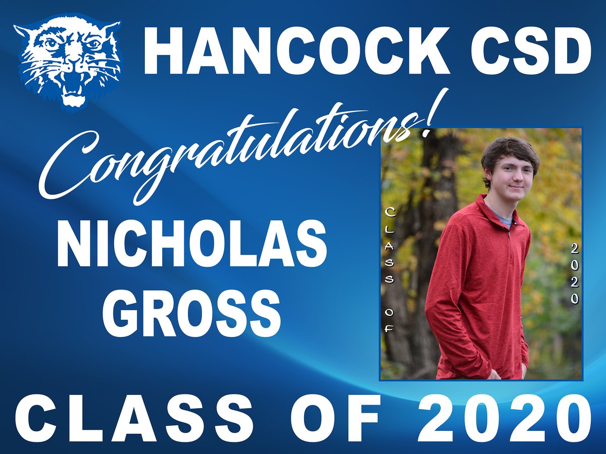 HCSDWildcats's tweet photo. THE CATS OF 2020!
The Hancock Central School District invites you to join in the celebration as we recognize our Class of 2020. Today's featured seniors are Adam Goebel, Nicholas Gross, Gaven Hendrickson &amp; Ariel Kellam!
#WildcatPledge #WildcatPride #ClassOf2020 #CatsOf2020 https://t.co/AXYjrjOsvB