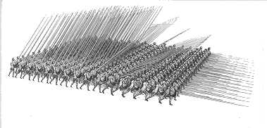 However, the Macedonian king also innovated; he introduced the use of a much longer spear, the two-handed pike. This Macedonian pike, the sarissa, gave its wielder many advantages both offensively and defensively.