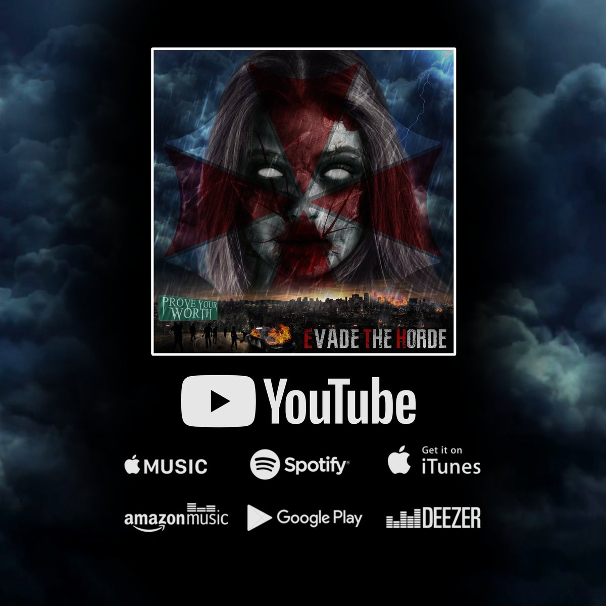 Prove_YourWorth's tweet image. The reaction to our new single 
'Evade The Horde' has been amazing! Thankyou to everyone who has checked it out so far 🖤

Who is still listening to it? ☣

YouTube - 
youtu.be/Zrhj5ErHxmU

Spotify, iTunes, Google play, Deezer 
distrokid.com/hyperfollow/pr…