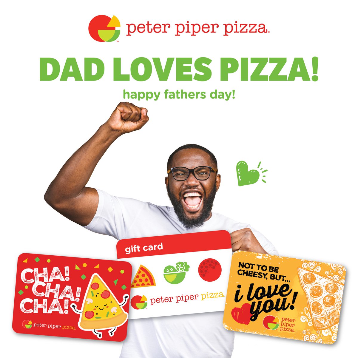 PCctx's tweet image. Dad needs fuel for all the hard work he puts in! Send him a digital gift card from Peter Piper Pizza this Father’s Day! 💙 Cards may be purchased at peterpiperpizza.cashstar.com
