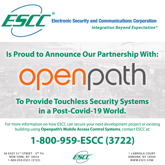 ESCC is proud to announce our partnership with Openpath Mobile Access Control Systems to keep your property secure in a Post-Covid-19 world. Please visit our site for more information! #nycsecuritysystems #nycaccesscontrol #Security
#Covid_19
 escc.com/nyc-access-con…