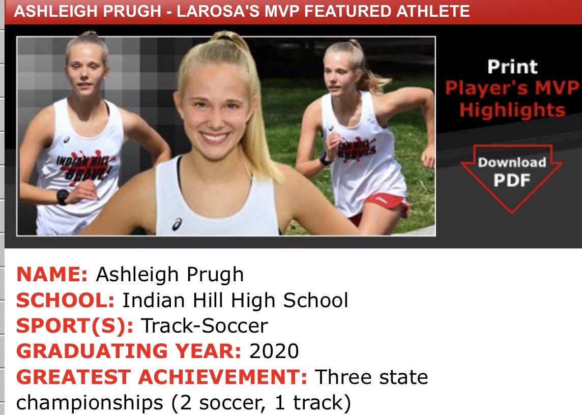 Congratulations Ashleigh on Larosa’s MVP honors.   A great honor for a dedicated and passionate Brave!    <a href="/XUAthletics/">Xavier Musketeers</a> is gaining one tremendous student athlete.   larosasmp.com @IHHSPrincipal <a href="/ihbravesad/">IH Braves AD</a>