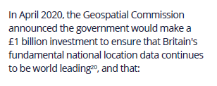 Some interactions between the  #UKGeospatialStrategy and the OS data reforms announced in April:Actually I think this is the first time Government has mentioned the £1 billion cost of PSGA. It was in the contract notice but not announced in April.  https://www.gov.uk/government/news/government-announces-new-10-year-public-sector-geospatial-agreement-with-ordnance-survey9/n