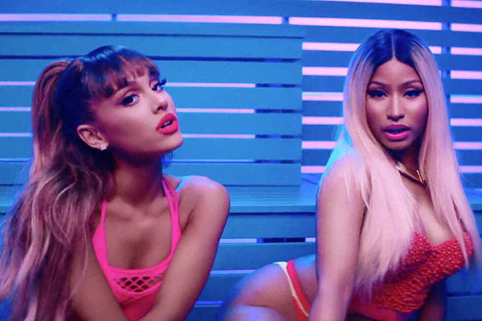in august, Ariana released a third single from the album, "Side To Side", featuring rapper Nicki Minaj, her eighth top 10 entry on the Hot 100, which peaked at #4 on that chart. the song's music video has been viewed more than 1.5 billion times.