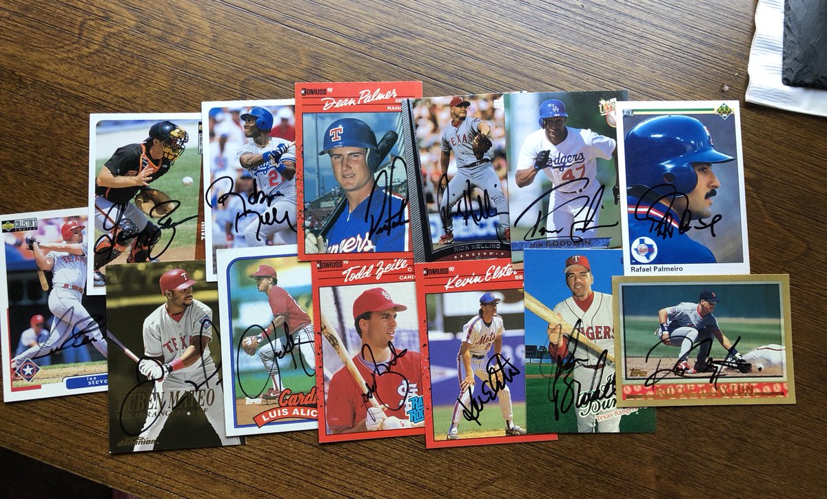 These last four are still active and end on Saturday: - Vlad Guerrero bobblehead/card- 13 autographed Rangers cards- Rolando Blackman autographed card- Adrián Beltré homer counter bobblehead