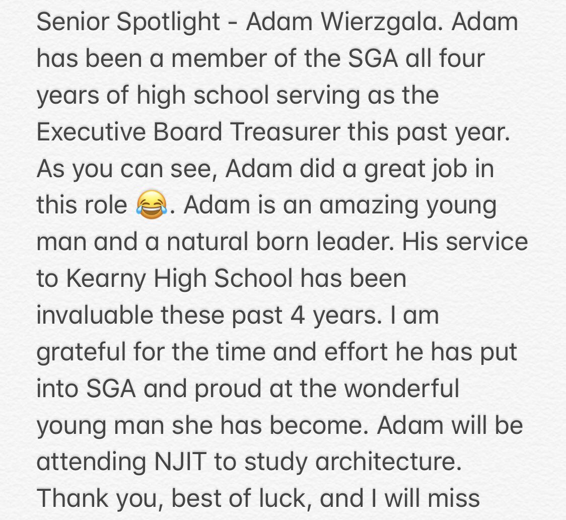 SGA_KHS's tweet photo. Senior Spotlight - Adam Wierzgala https://t.co/9FJ6FhYkl6