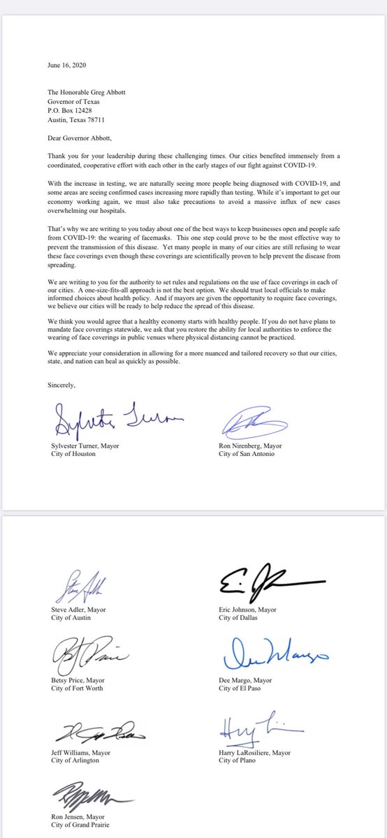 BREAKING: San Antonio Mayor <a href="/Ron_Nirenberg/">Ron Nirenberg</a> is joining the mayors of other major cities in Texas in asking <a href="/GovAbbott/">Greg Abbott</a> to allow them to mandate the wearing of face masks. 

“A one-size-fits-all approach is not the best option.”

<a href="/TPRNews/">Texas Public Radio</a>