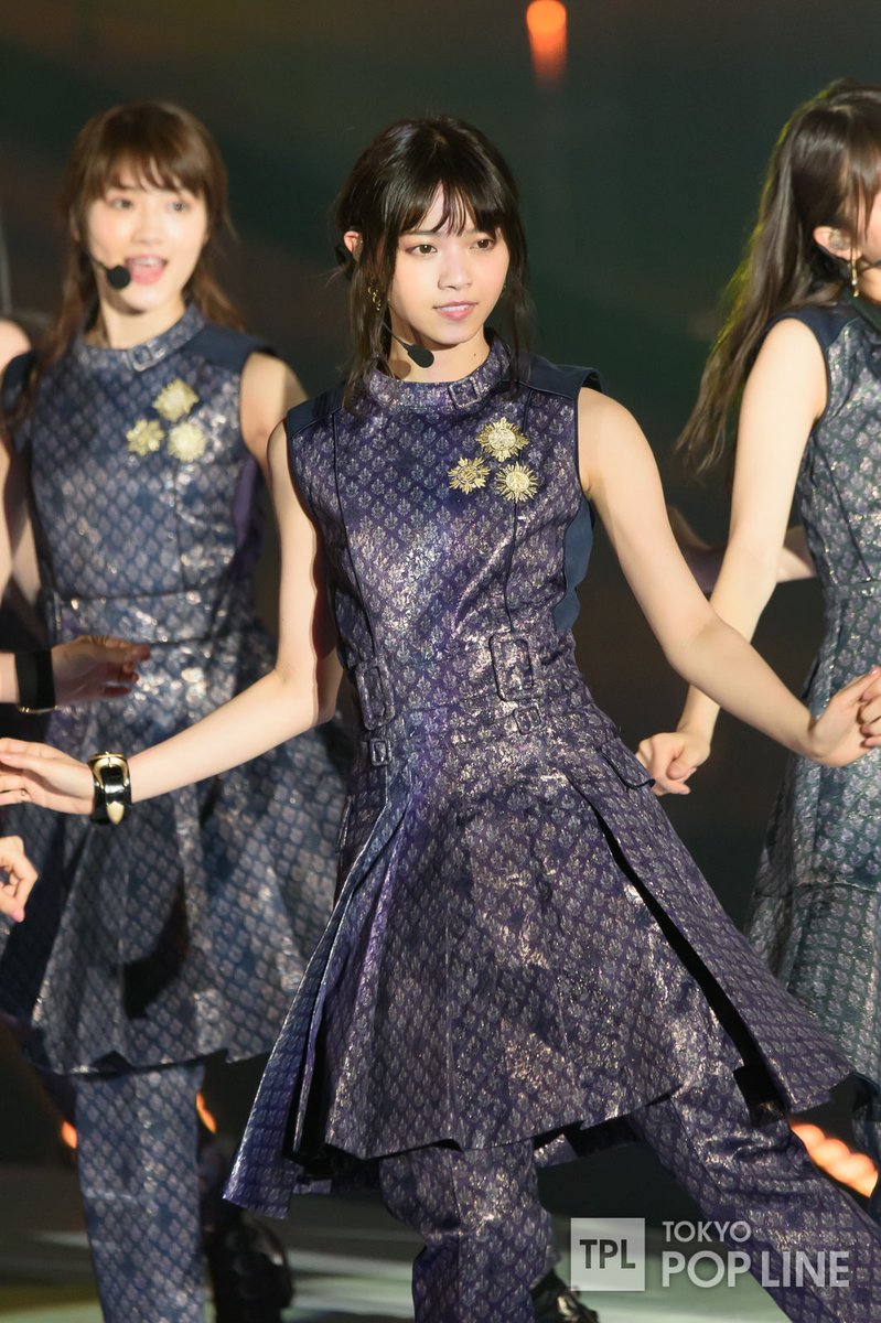 28 ⊿ Influencer [MV & Performance Costume]This dark, baroque-printed costume marked the first time Nogi wore pants for their title track. It's combined with a sleeveless top and neatly pleated skirt, cut at different lengths for each member. https://twitter.com/korobizaka/status/1272236936523112448?s=20
