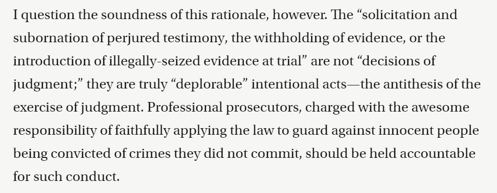 PROBLEM PROSECUTOR Lack of Accountability  Eliminate absolute immunity which shields prosecutors from claims of Constitutional violations. See https://www.acslaw.org/expertforum/after-40-years-is-it-time-to-reconsider-absolute-immunity-for-prosecutors/ and see https://www.themarshallproject.org/2018/03/13/let-s-put-an-end-to-prosecutorial-immunity