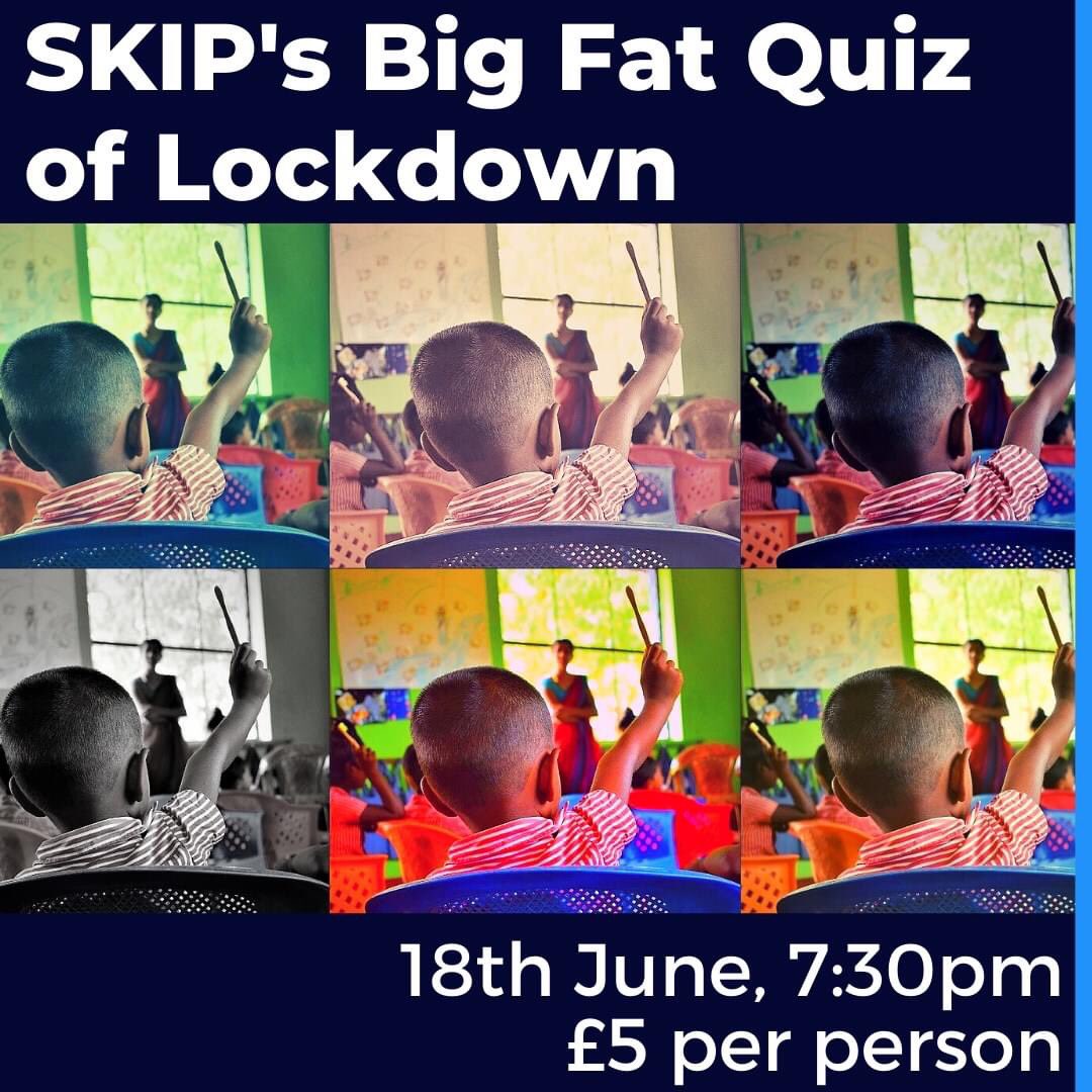 SKIP_Global's tweet photo. SKIP Big Fat Quiz of Lockdown is being held on Zoom on Thursday the 18th of June! Head to the Facebook event for more info ➡️➡️➡️ https://t.co/TxuYxssULi https://t.co/2s3Msvukz4