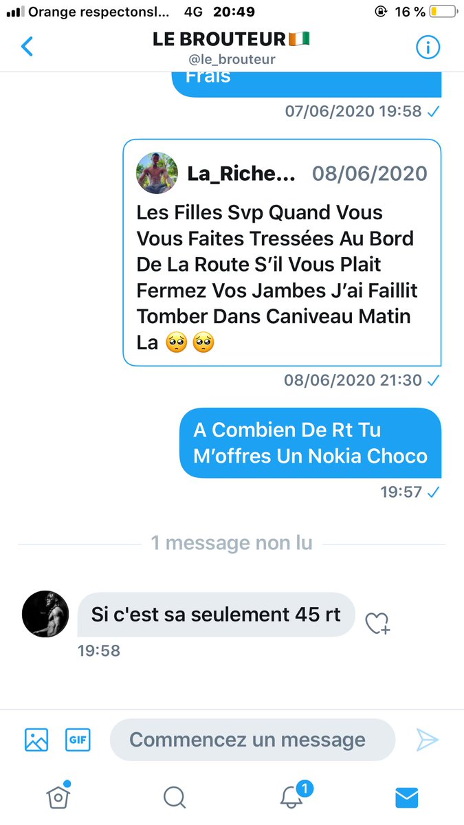 La_Richesse💰💵💴 (@diaithkouassi) on Twitter photo A 45 Rt <a href="/le_brouteur/">LE BROUTEUR🇨🇮</a> M’offre Un New Téléphone 🥺🥺 Svp J’ai Besoin D’un Nouveau Téléphone 💔💔 A 45 Rt <a href="/le_brouteur/">LE BROUTEUR🇨🇮</a> M’offre Un New Téléphone 🥺🥺 Svp J’ai Besoin D’un Nouveau Téléphone 💔💔