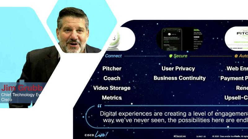 JPMeloCisco's tweet photo. I joined Cisco for the first time 13+ years ago, and one of the most iconic executives that I enjoyed watching our DEMOs is @jimgrubb . Had the pleasure of collaborating with him on many customer calls. 1st DEMO he speaks of today relates to Sports. Great "pitch" Jim!

#CiscoLive https://t.co/dKxjAx1eKR