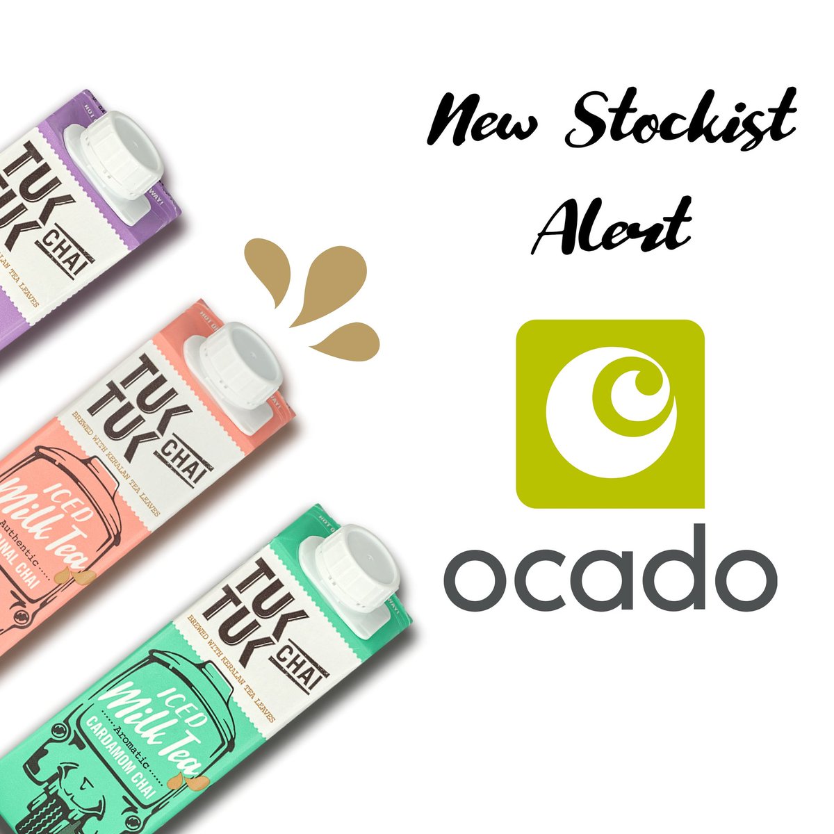 News alert! We are absolutely chuffed to announce that Tuk Tuk Chai is now available on <a href="/Ocado/">Ocado</a> in all 3 flavours. 🥤🥤