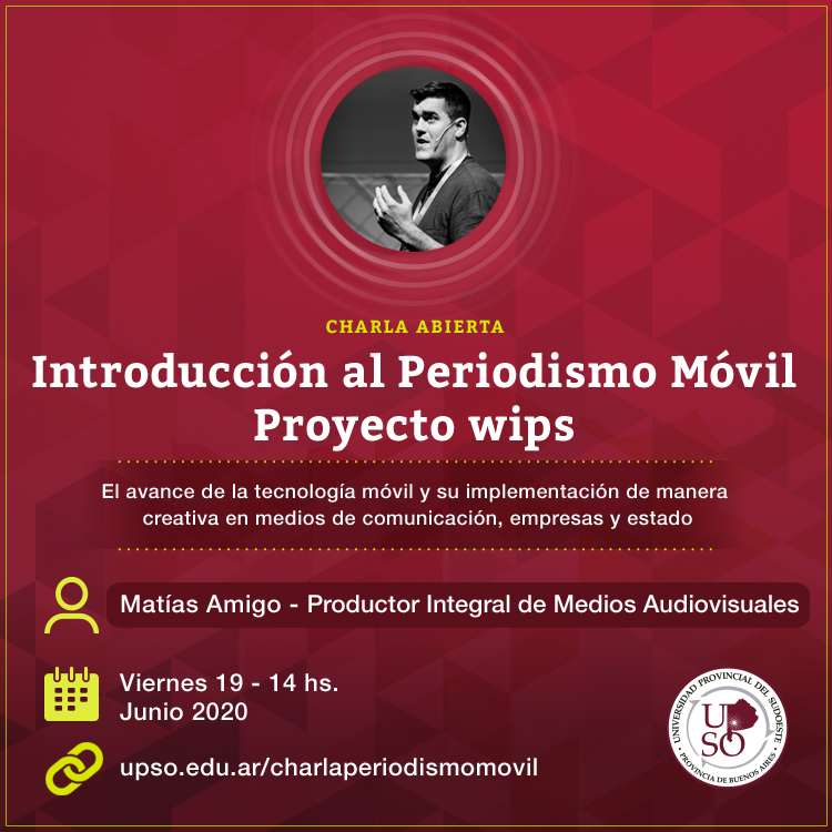 Charla Virtual abierta - Introducción al Periodismo Móvil – Proyecto <a href="/WipsDigital/">Wips Digital</a> , a cargo del Productor Integral de Medios Audiovisuales <a href="/AmigoMatias/">MatiasAmigoᅠᅠᅠᅠᅠᅠᅠᅠᅠᅠᅠᅠᅠᅠᅠᅠᅠᅠᅠᅠᅠᅠᅠᅠᅠᅠᅠᅠᅠᅠᅠᅠᅠᅠᅠᅠᅠᅠᅠ</a> 
"El avance de la tecnología móvil y su implementación de manera creativa" upso.edu.ar/charlaperiodis…