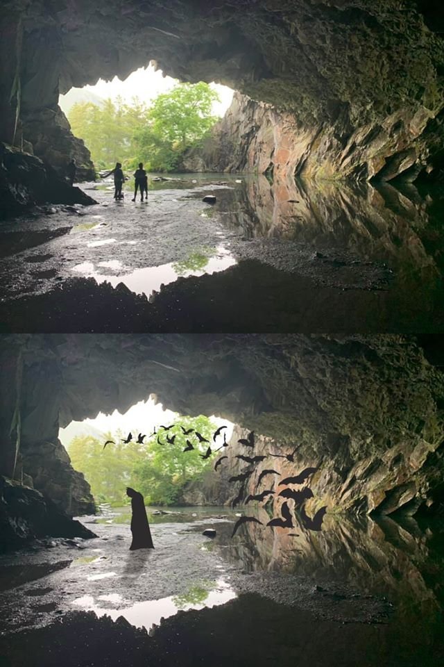 liholding's tweet image. A friend came back from The Lake District today and uploaded some pictures. Naturally, my inner geek felt the need to tweak it a little... #thedarkknight #batman #batcave