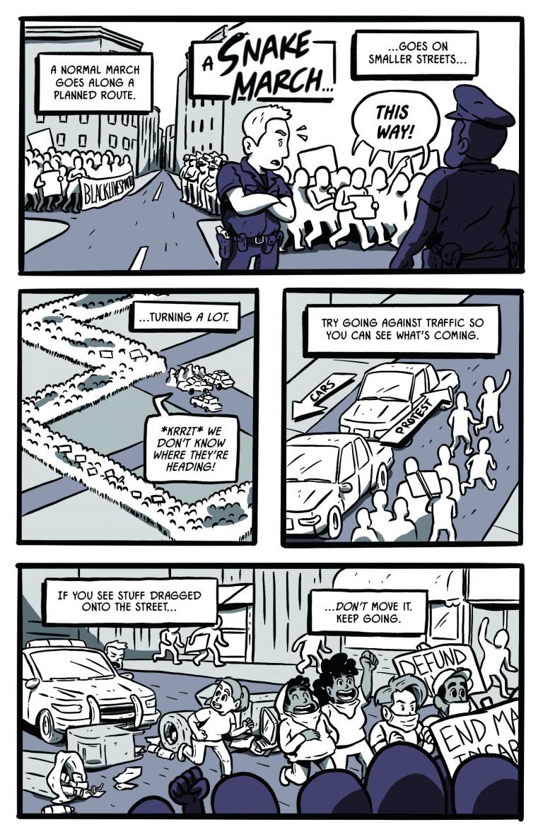 Safer in the Streets: A Visual Guide to Dealing with Police at Protests by  @JewishCurrents (2/4)