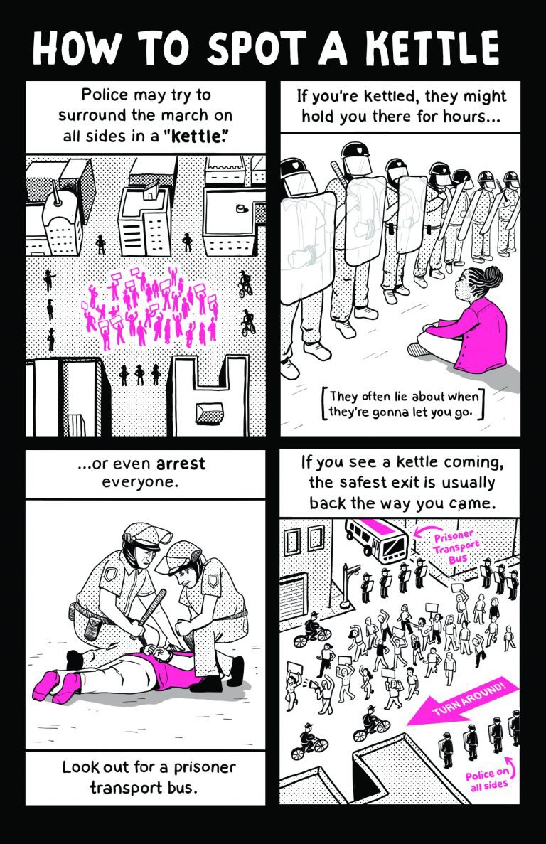 Safer in the Streets: A Visual Guide to Dealing with Police at Protests by  @JewishCurrents (3/4)