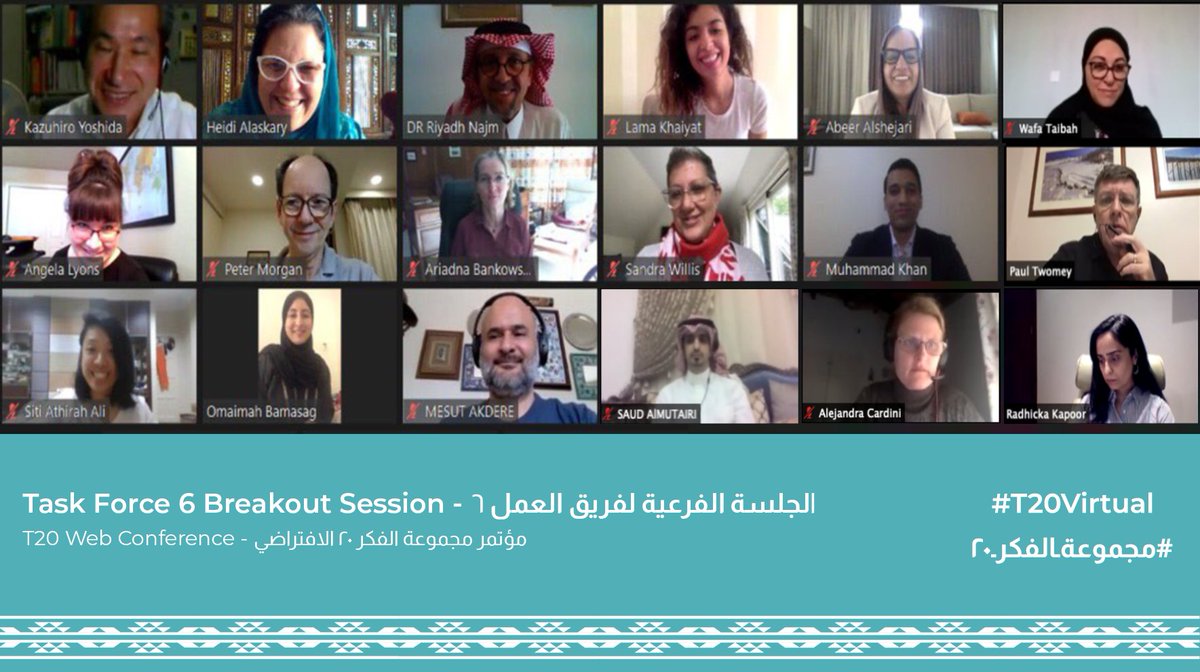  @AlaskaryHeidi, Lead Co-chair of Task Force 6, guided the session. Policy briefs on Economy, Employment and Education were presented by experts from  @Hiroshima_Univ  @IOE_London  @IDRC_CRDI  @ADBInstitute  @KAPSARC  @kfcris_en