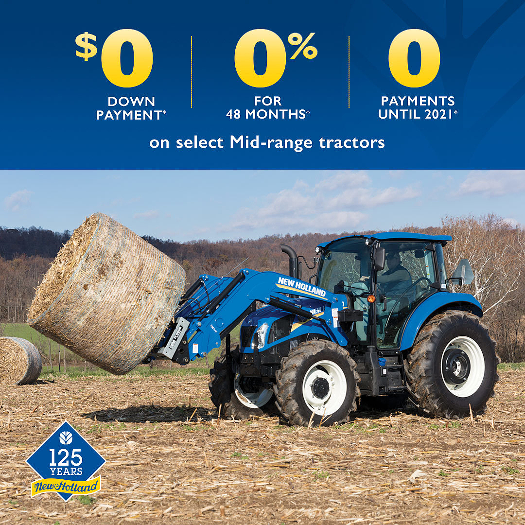 triagimp's tweet image. Grab this deal on New Holland mid-range tractors before it ends! bit.ly/2YANpHZ
