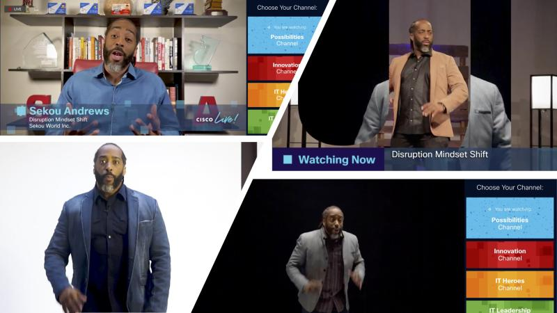 JPMeloCisco's tweet photo. INSPIRING! Sekou Andrews Mindset Shift and his POETIC VOICE was really INSPIRING!

Switch! Turn! Shift! Change! A slap in the face to disrupt ourselves.

Be on the INSPIRATION BUSINESS. Inspiration is Possibility. I’M Possible.

Thank you Cisco, for yet again inspiring us. https://t.co/kfyCbJHhao
