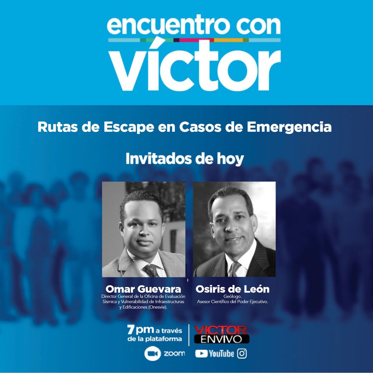 VICTORENVIVO (@victorenvivo) on Twitter photo Hoy en el #EncuentroConVíctor hablamos sobre "Rutas de escape en casos de emergencia".
En vivo a las 7:00 p.m. en nuestros canales digitales <a href="/vgomezcasanova/">Víctor Gómez Casanova</a> #VíctorEnVivo #VíctorOnline Hoy en el #EncuentroConVíctor hablamos sobre "Rutas de escape en casos de emergencia".
En vivo a las 7:00 p.m. en nuestros canales digitales <a href="/vgomezcasanova/">Víctor Gómez Casanova</a> #VíctorEnVivo #VíctorOnline
