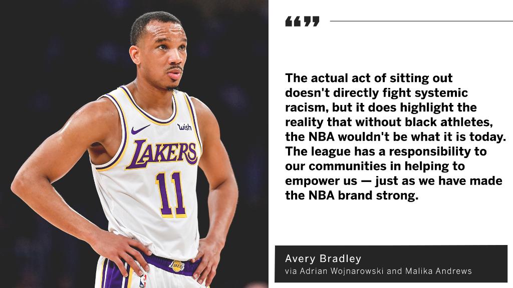 Report: Lakers' Avery Bradley among player coalition skeptical of