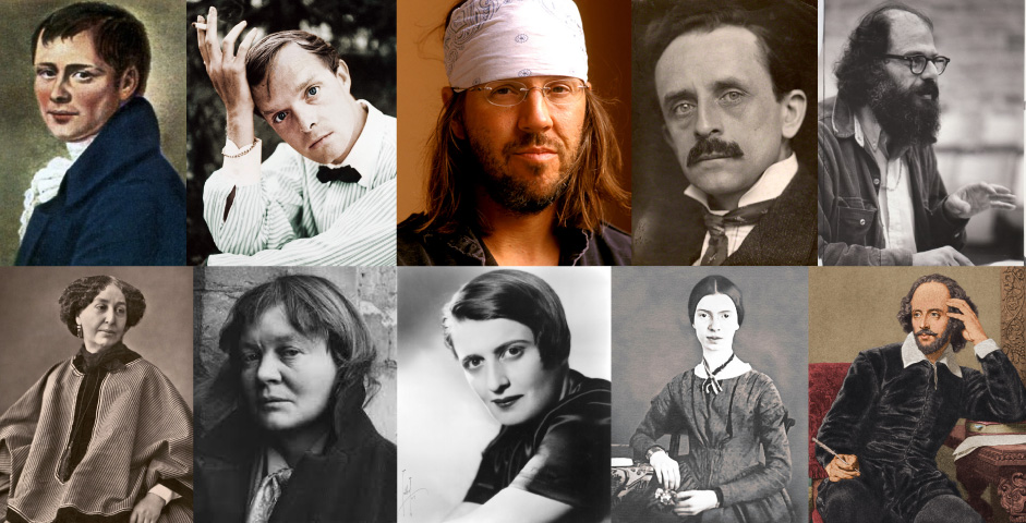 collage of well-known authors