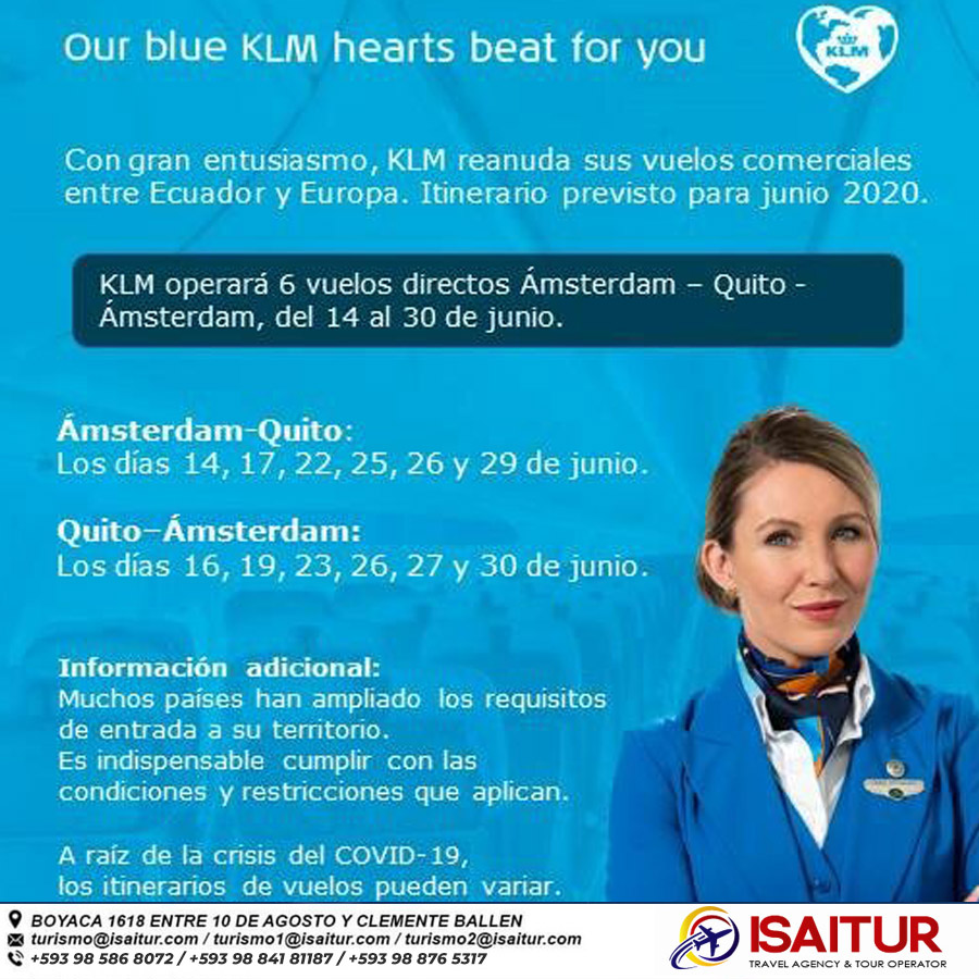 TurismoIsaitur's tweet photo. Vuela junto a Isaitur y KLM en vuelos directos a Amsterdam del 14 al 30 de Junio.😎📲✈️

Vive, viaja y disfruta con #Isaitur
Para mas información, consultarnos por interno o a nuestro whatsapp.
.
.

#viajes #Turismo #travel #familia #viajesporelmundo #vacaciones https://t.co/hryKB8xVI9