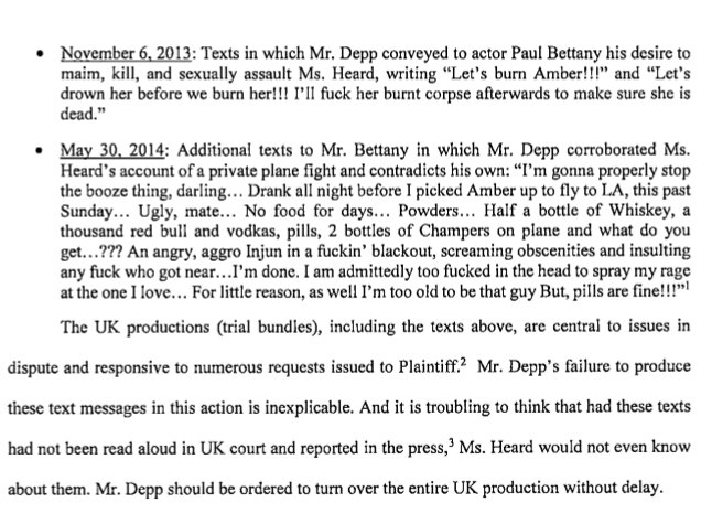 Depp in contempt of court:Amber Heard had to file A 3rd MOTION TO COMPEL DEPP'S EVIDENCE after being ordered two times before to complete his discovery obligations by November 15, 2019No metada, blank documents , empty files, failure to submit his rehab, arrest records, etc