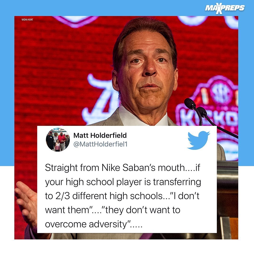 MaxPreps's tweet photo. Interesting thought from Coach Saban. https://t.co/DWRZTbiPWz
