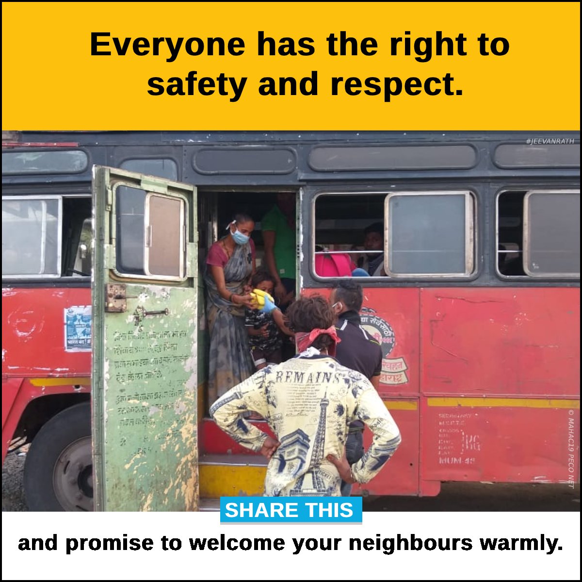 UNICEFIndia's tweet image. As part of #JeevanRath, a relief initiative for migrant workers passing through Maharashtra, UNICEF and partners are working with authorities to help protect workers and their families from the impact of #coronavirus. 
#TogetherAgainstCOVID19

Learn more: help.unicef.org/in/covid/jeeva…