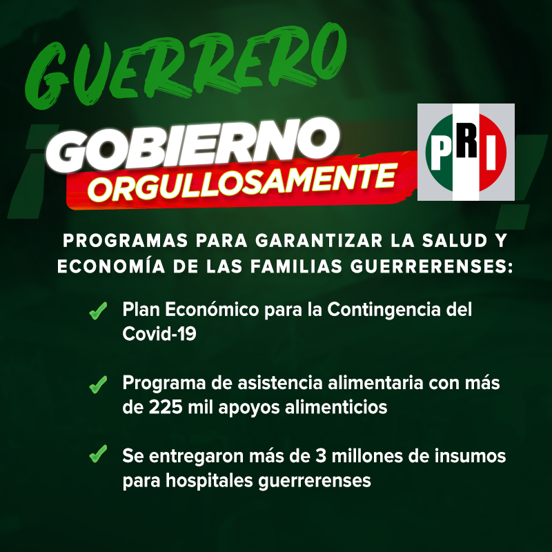 PRI_Nacional's tweet photo. El Gobernador de Guerrero, @HectorAstudillo, ha emprendido distintas acciones en apoyo a la población, garantizando el acceso a la salud y a la alimentación, y cuidando las fuentes de empleo que existen en la entidad.
#ElPartidoDeMéxico #ElPartidoDeGuerrero https://t.co/crXaZH3SI0