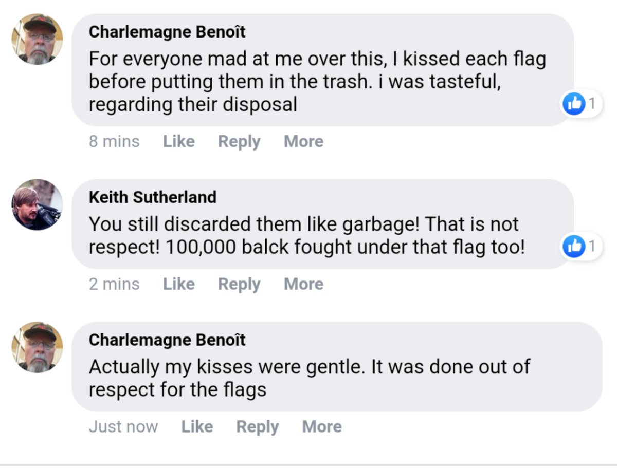 For context, Charlemagne Benoit my Facebook profile where I LARP as a cajun boomer and get brands to apologize to me. Not unlike Grumblo McTavish
