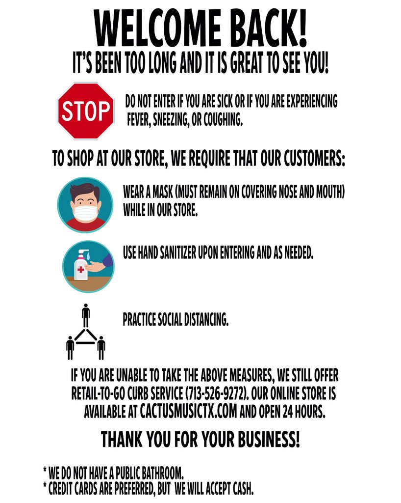cactus_music's tweet photo. Our store could not survive a second closure. IF you truly care about your local stores, restaurants, &amp; hang out spots please do the bare minimum &amp; 🗣WEAR YOUR MASK! We are at 100% mask compliance from customers &amp; staff! EVERYONE has been really cool &amp; we thank you 🙏🏻 for that. https://t.co/ZRQ1RkGoDT
