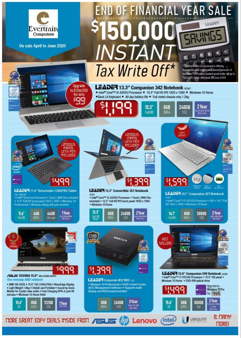 30 June is fast approaching. Don't miss out on Leaders end of financial year sale and and your opportunity for an instant tax write off.
bit.ly/2N755p3