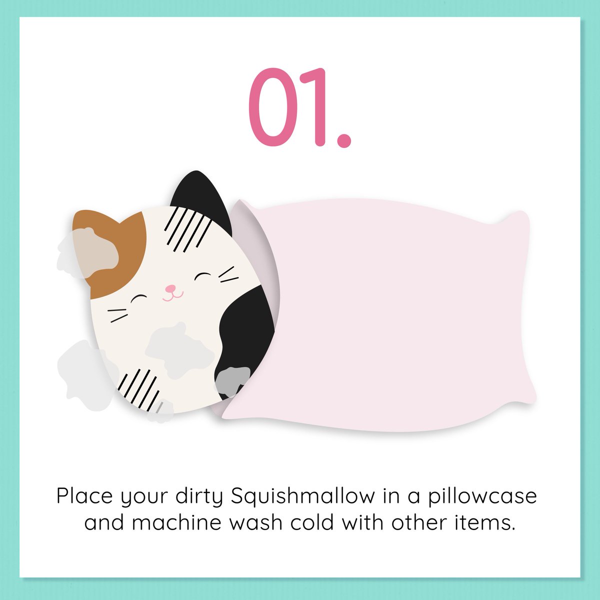 Step 1: Place your mallow in a pillowcase and wash in cold water