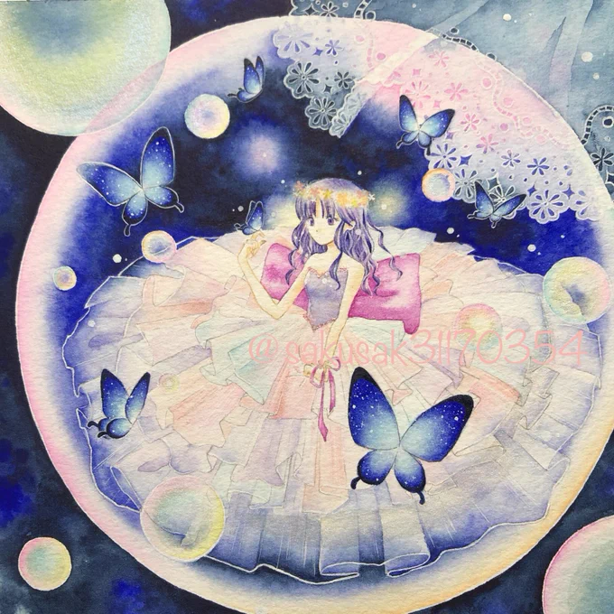 #貴方の世界観を詰め込んだ作品を見せてください 
深い青と優しい光と幸せを詰め込みたい…! 